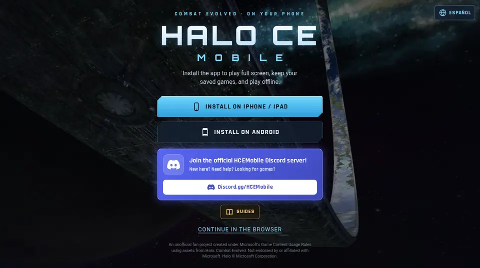 Halo CE Web Mobile screenshot