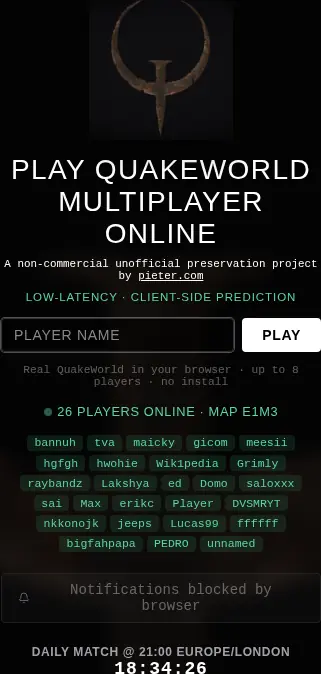 Quake 1 WASM screenshot