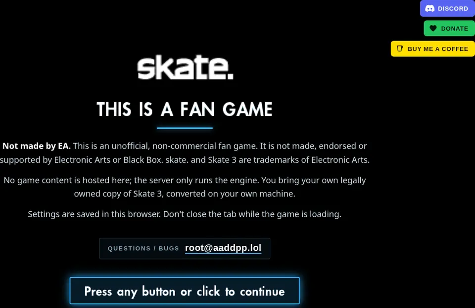 Skate 3 Browser screenshot